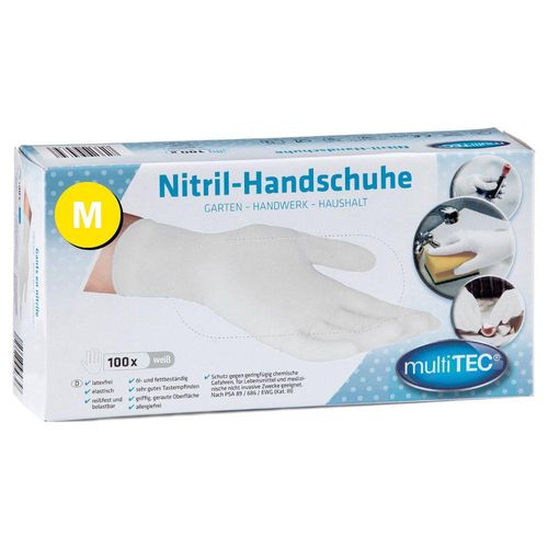 Nitril Einmalhandschuhe 100er, Größe M - Weiß