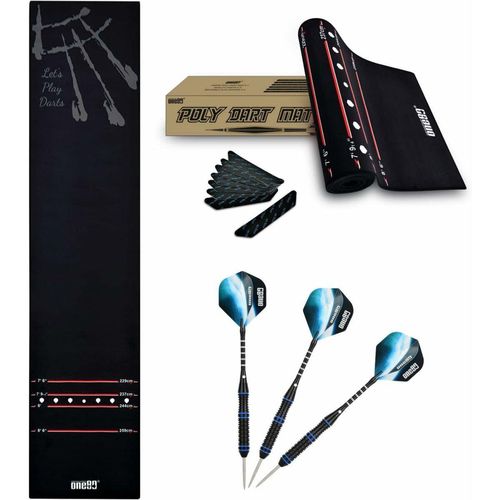 Darts Teppich Matte Dartteppich, Dartteppich mit 3 Steeldart Dartpfeile mit Metallspitze