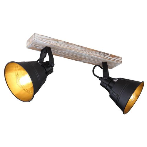 Lighting - GÜNTHER - Strahler Holz weiß, 2x E27