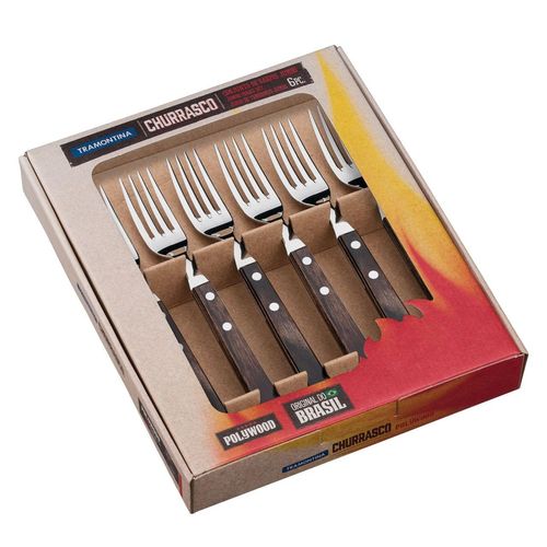 6 tlg. JUMBO Steakgabel-Set, braun