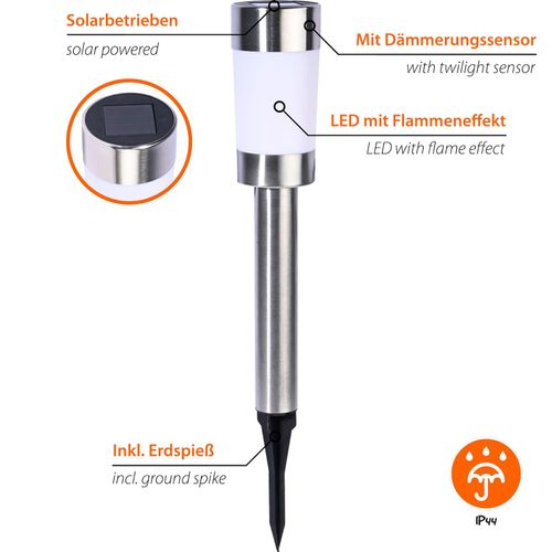 dobar Solar Gartenstecker Gehweg 6er Set