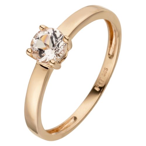 Goldring JOBO Gr. 54, rosa (roségold 585), Fingerringe, Damen, 54, Roségold 585, Goldring, 585 Roségold mit 1 Morganit