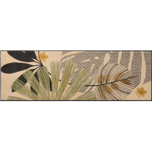Fußmatte Gr. 1, grün (beige, grün, gemustert), B:50cm H:7mm L:75cm, Polyamid, Polyamid, Teppiche