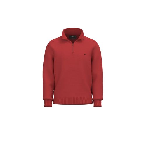 Troyer FYNCH-HATTON, Herren, Gr. M, rot (poppy rot), Strick, Obermaterial: 100% Baumwolle, unifarben, casual, regular fit taillenbedeckt, Langarm Rippbündchen, Pullover, mit Logostickerei