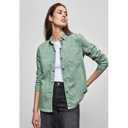 Jeansjacke STREET ONE, Damen, Gr. 42, grün (seafoam grün), Web, 98% Baumwolle, 2% Elasthan, unifarben, casual, normal normal, V-Ausschnitt, Langarm Bündchen, Jacken, aus Baumwolle mit Stretchanteil