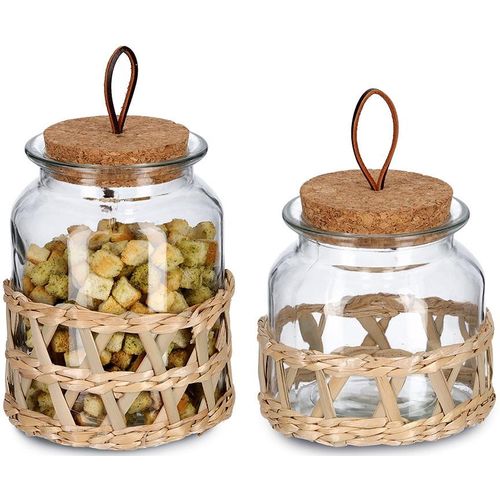 Zeller Present Vorratsglas »Boho«, (Set, 2 tlg.), Makramee-Optik
