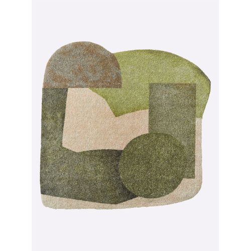 Fußmatte Gr. 1, grün (grün, beige), B:70cm H:7mm L:70cm, Polyamid, Kunstfaser, Teppiche