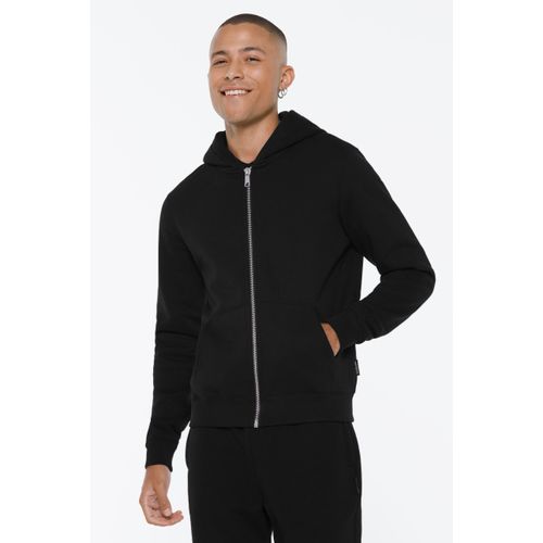 Kapuzensweatjacke HARLEM SOUL, Herren, Gr. XS, schwarz, Material: 65% Baumwolle, 35% Polyester, unifarben, casual, lässig geschnitten normal, Langarm eingesetzt Rippbündchen, Sweatjacken, mit Baumwolle