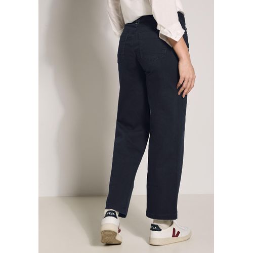 Loose-fit-Jeans CECIL, Damen, Gr. 30, Länge 30, blau (blau schwarz used wash), Jeans, 75% Baumwolle, 23% Polyester, 2% Elasthan, unifarben, casual, lang, Jeans, High Waist