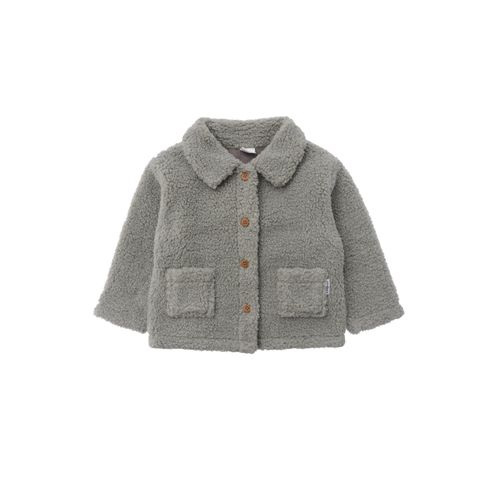 Sweatjacke LILIPUT, Jungen, Gr. 62/68, grau, 100% Polyester, unifarben, casual, Langarm, Sweatjacken, aus super weichem Bouclefleece