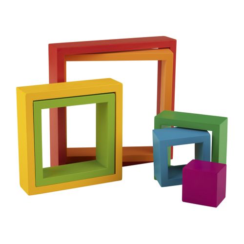 Playtive Holz Regenbogen Montessori (Stapelquadrate)