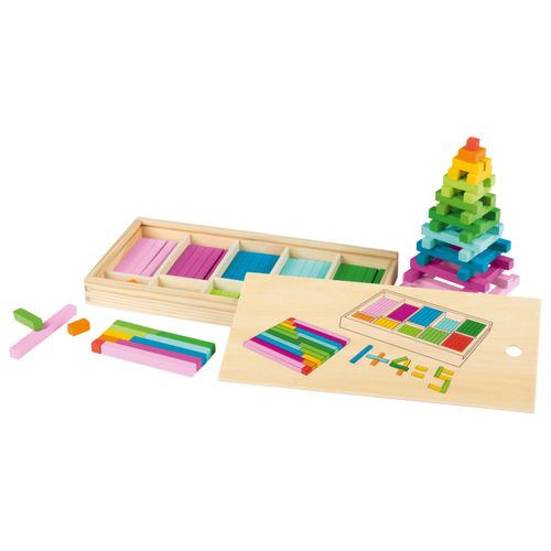 Playtive Holz Rechenset Montessori (Zählstäbe aus Holz)