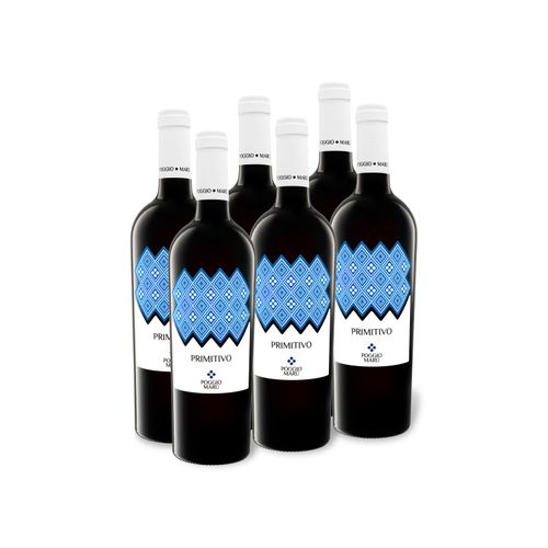 6 x 0,75-l-Flasche Weinpaket Poggio Maru Primitivo Salento IGP halbtrocken, Rotwein