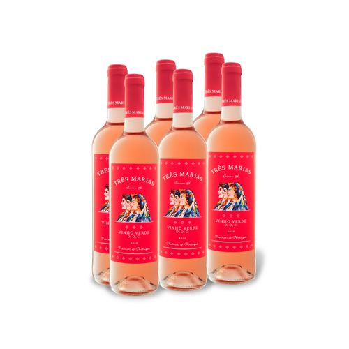 6 x 0,75-l-Flasche Weinpaket Três Marias Vinho Verde DOC trocken, Roséwein