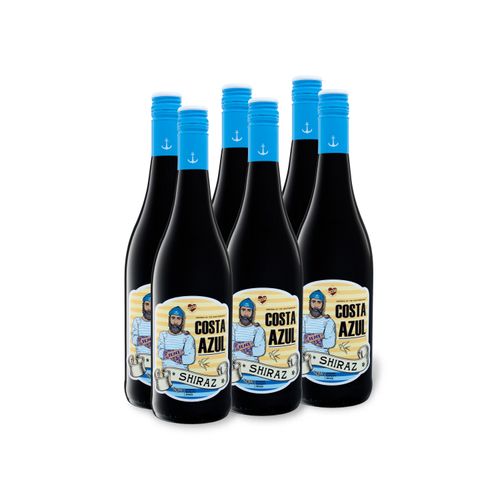 6 x 0,75-l-Flasche Weinpaket Costa Azul Shiraz trocken, Rotwein