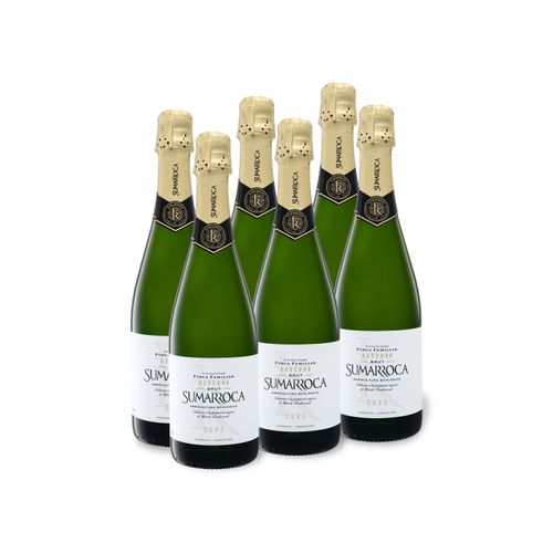 6 x 0,75-l-Flasche Weinpaket Sumarroca Organic Cava Reserva brut, Schaumwein