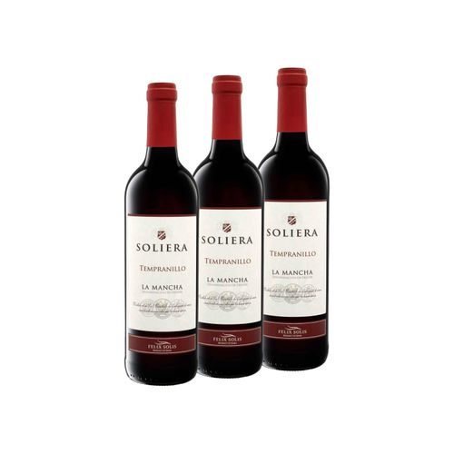 3 x 0,75-l-Flasche Weinpaket Felix Solis Soliera Tempranillo La Mancha DO trocken vegan, Rotwein