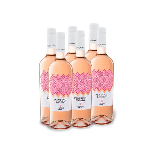 6 x 0,75-l-Flasche Weinpaket Poggio Maru Primtivo Salento Rosato IGP, Roséwein