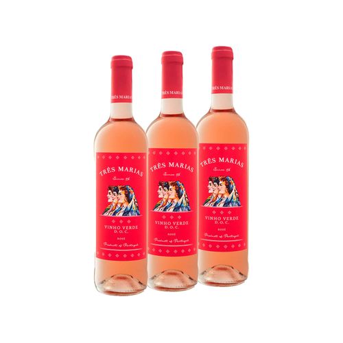 3 x 0,75-l-Flasche Weinpaket Três Marias Vinho Verde DOC trocken, Roséwein