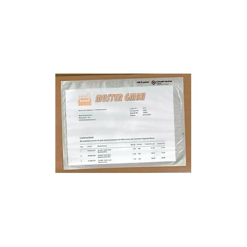 Papier-Dokumententasche/Lieferscheintasche SecurePack, C5, Fenster links, ohne Aufdruck, Öffnung oben, selbstklebend, 100 % recycelbares Pergaminpapier, transparent, 250 Stück