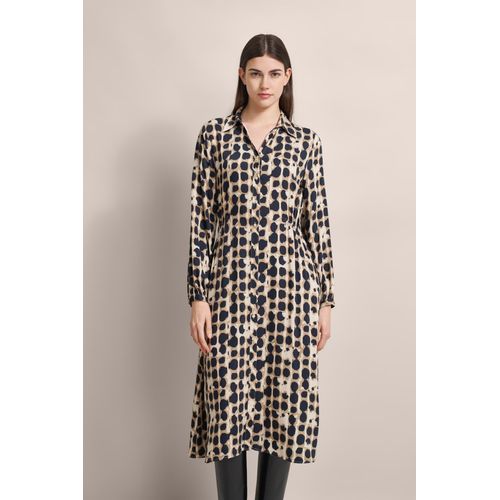 Blusenkleid BUGATTI, Damen, Gr. 44, Normalgrößen, schwarz, 100% Viskose, unifarben, normal, Langarm, Kleider, mit leichter Taillenraffung