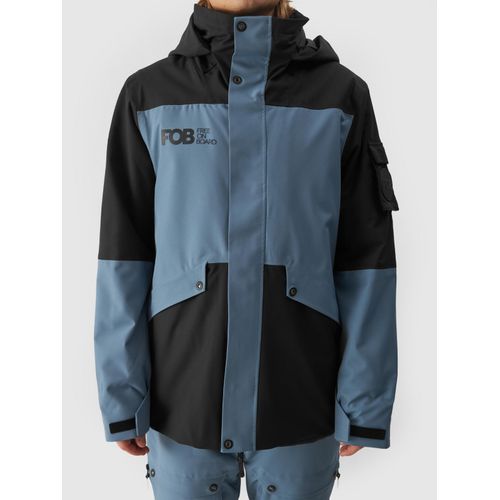 Skijacke 4F, Herren, Gr. L, blau, Web, Obermaterial: 100% Polyester. Futter: 100% Polyester. Wattierung: 100% Polyester, colorblocking, sportlich, hoch geschlossener Ausschnitt, Langarm eingesetzt eingefasste Kante mit Klettverschluss, Jacken