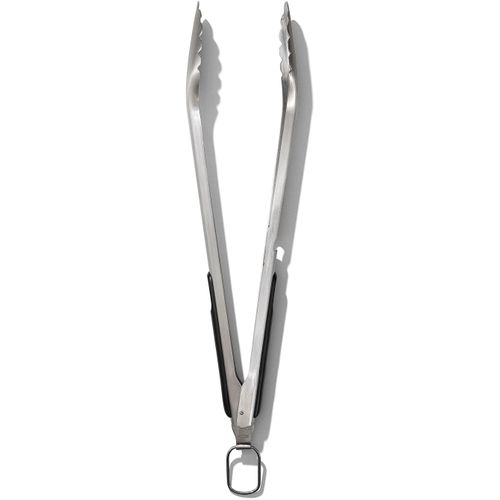 OXO Good Grips Grillzange, mit integriertem Flaschenöffner, Edelstahl