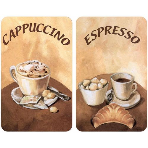 WENKO Herd-Abdeckplatte »Kaffee«, (Set, 2 tlg.), kratzfest