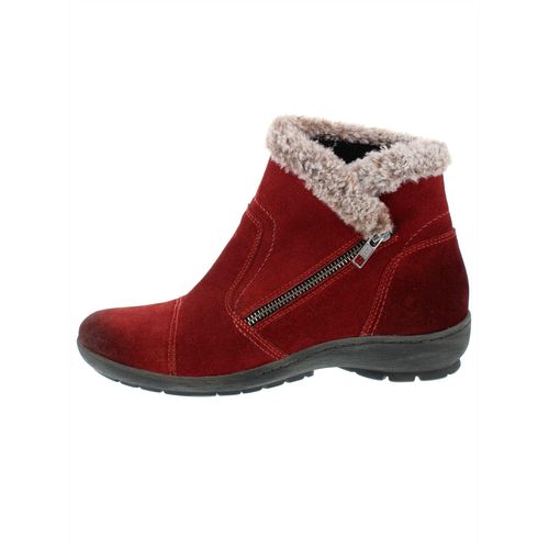 Stiefelette CASUAL LOOKS, Damen, Gr. 38, rot (bordeaux), Veloursleder, Basic, Schuhe