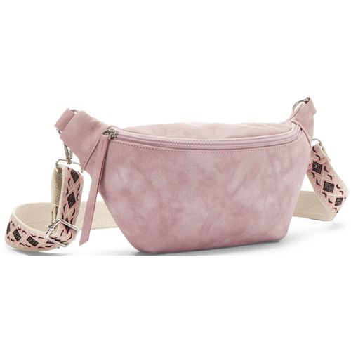 Bauchtasche VIVANCE, Damen, Gr. B/H/T: 26cm x 12cm x 7cm, rosa (rosé), Lederimitat, unifarben, bestickt, Taschen, CrossBody, Gürteltasche, Brusttasche, Hüfttasche VEGAN