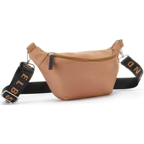 Bauchtasche ELBSAND, Damen, Gr. B/H/T: 26cm x 12cm x 7cm, braun (camel), Polyester, unifarben, clean, Taschen, CrossBody, Gürteltasche, Brusttasche, Hüfttasche VEGAN