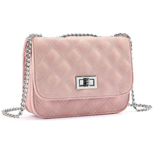 Umhängetasche LASCANA, Damen, Gr. B/H/T: 19cm x 14cm x 5cm, rosa (rosé), Lederimitat, unifarben, Taschen, Minibag, Handtasche, Henkeltasche mit Kettenhenkel VEGAN