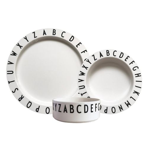 Design Letters - Eat & Learn Kids Geschirr-Set, weiss (3-tlg.)