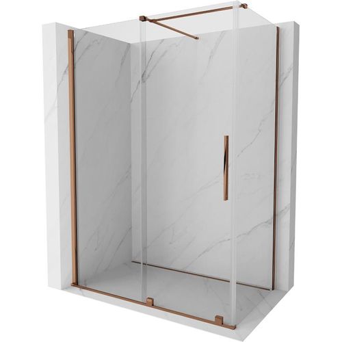 Mexen Velar Duschabtrennung 150x75, Transparent, Rosa Gold, Schiebetür
