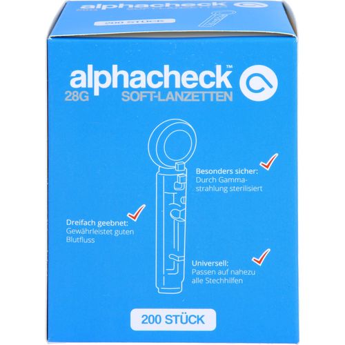 Alphacheck Soft Lanzetten 28 G 200 ST