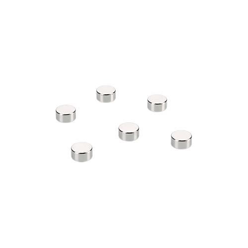 Magnete, für Glas-Magnettafeln, rund, Haftkraft bis 3 kg, Ø 10 x H 5 mm, Metall, chromfarben, 6 Stück