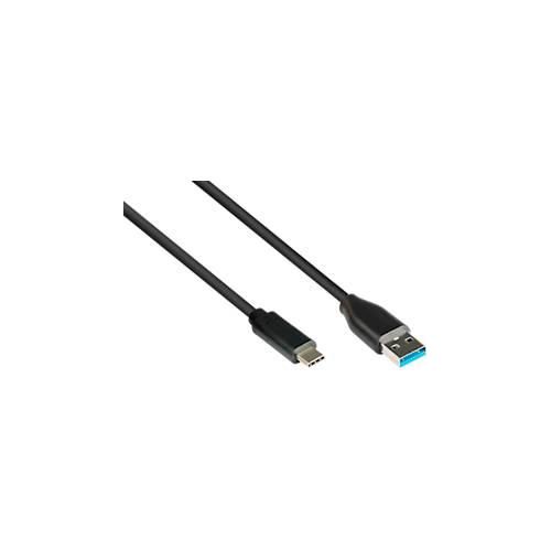 Kabel USB 3.2, A/USB-C, schw., 0,5m