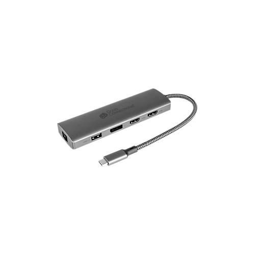 USB-C Hub Good Connections, 10er-Port mit 2 x HDMI, 1 x DisplayPort, 1 x USB-C, 2 x USB 3.0 A, 1 x USB 2.0 A, 1 x RJ45, 1 x Kartenleser, anthrazit