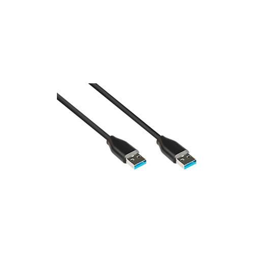 USB 3.2 Anschlusskabel Good Connections, USB-A an USB-A, bis 10 Gbit/s, Länge 0,5 m, schwarz