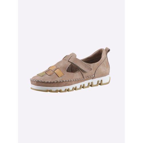 Slipper GEMINI, Damen, Gr. 36, grau (taupe), Glattleder, sportlich, Schuhe