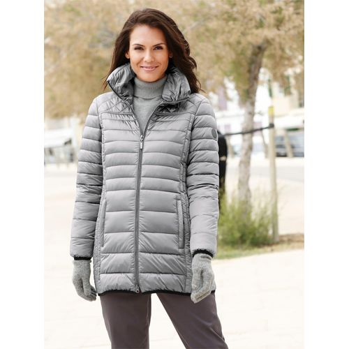Steppjacke CASUAL LOOKS, Damen, Gr. 18, grau (silbergrau), 100% Polyamid, unifarben, figurumspielend, Jacken