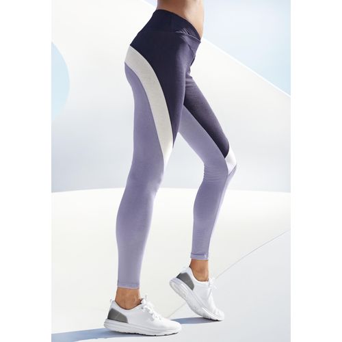 Sporthose LASCANA ACTIVE, Damen, Gr. XL (48/50), N-Gr, blau, Single Jersey, Obermaterial: 95% Baumwolle, 5% Elasthan, mehrfarbig, sportlich, figurbetont lang, Hosen, Sportleggings aus elastischer Baumwolle