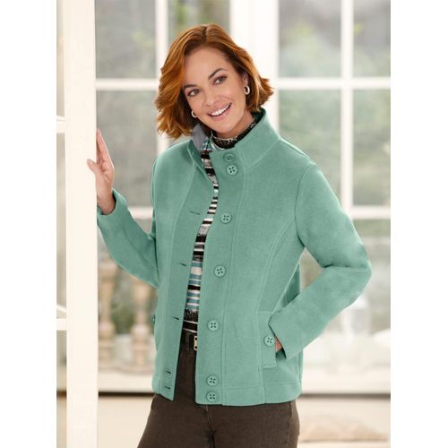 Fleecejacke CASUAL LOOKS, Damen, Gr. 50, grün (salbei, meliert), 100% Polyester, unifarben, Langarm, Jacken