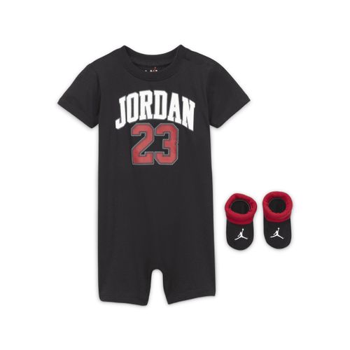 Jordan babyset met rompertje en booties - Zwart