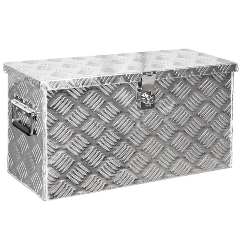 Box Anhänger Kiste Alu mit Deckel Alubox Transportbox Truckbox Deichselbox PKW Zubehör Werkzeugbox Aluminium Anhängerbox Aufbewahrungsbox D40 mit Schloss V2Aox
