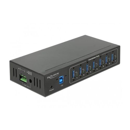 DELOCK Industrie HUB 7xUSB 3.0 Typ-A 15kV ESD Schutz extern