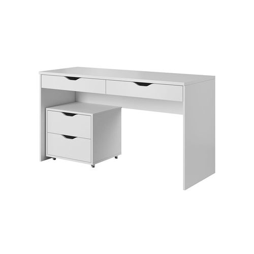 Schreibtisch mit Rollcontainer MATI (Weiß matt)