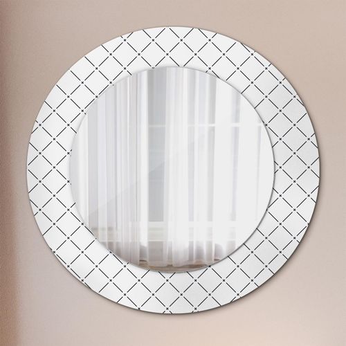 Spiegel - Mirror zum Wandspiegel Schlafzimmer – Schminkspiegel- Gekreuzt Linien- Ø60cm