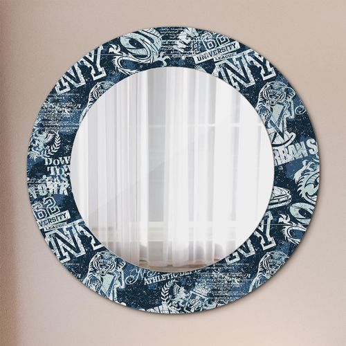 Spiegel - Mirror zum Wandspiegel Schlafzimmer – Schminkspiegel- NY Collage- Ø60cm