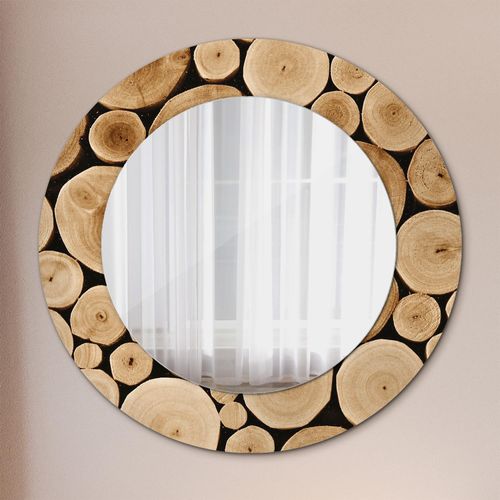 Spiegel - Mirror zum Wandspiegel Schlafzimmer – Schminkspiegel- Holz Baumstämme- Ø60cm
